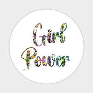 Girl Power flower Design Magnet